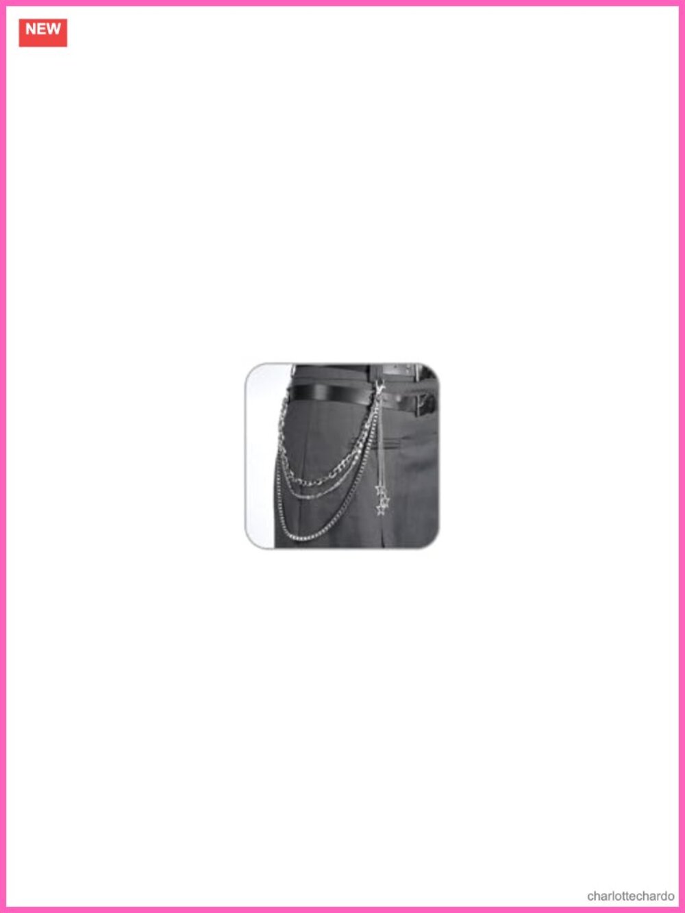 Goth Punk Chunky Chain Belt for Men Women Stainless Steel